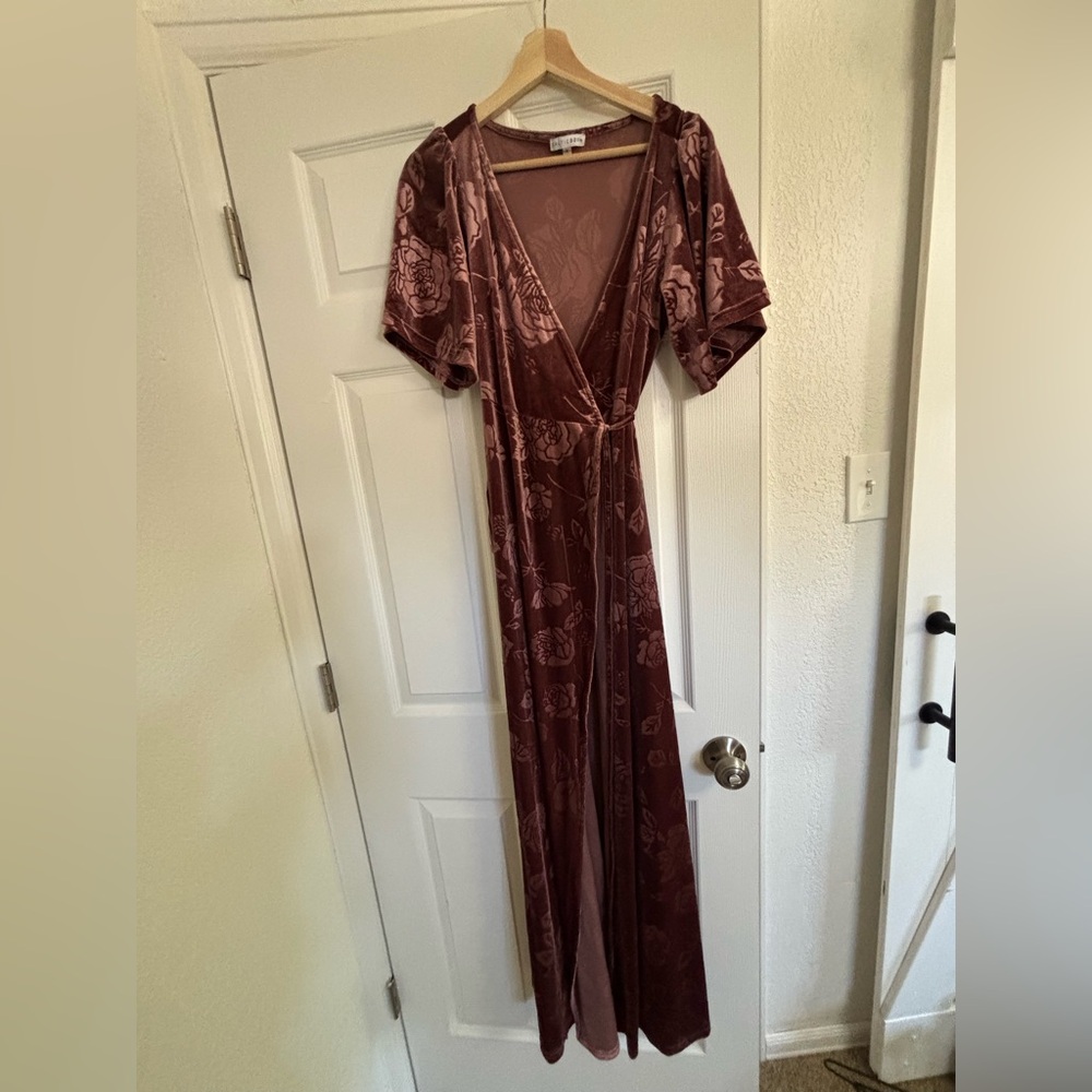 Baltic Born Floral Maxi Wrap Dress in Mauve